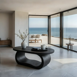 Solid Wood Coffee Table with Organic Curves and Sculptural Base - Arboriswood - 8