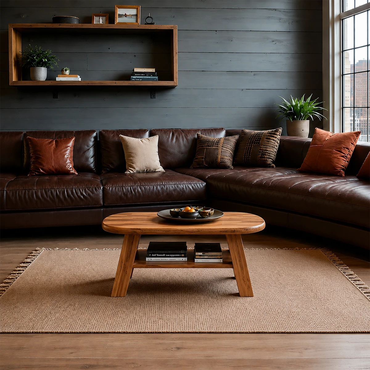 Solid Wood Coffee Table with Oval Shape and Open Shelf Storage - ArborisWood - 11