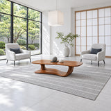 Solid Wood Coffee Table with Rounded Slab Top on Flowing Single-Ribbon Wave Base - Arboriswood - 3