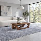 Solid Wood Coffee Table with Softened Slab Top on Twin-Arch Ribbon Base - Arboriswood - 3