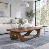 Solid Wood Coffee Table with Softened Slab Top on Twin-Arch Ribbon Base - Arboriswood - 7