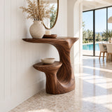 Solid Wood Console Table, Sculptural Carved Curved Entryway Accent Piece - Arboriswood - 6