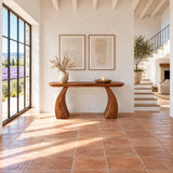 Solid Wood Console Table with Sculptural Curved Base and Rounded Ends - Arboriswood - 3
