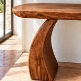 Solid Wood Console Table with Sculptural Curved Base and Rounded Ends - Arboriswood - 4