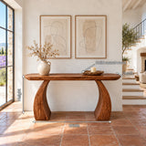 Solid Wood Console Table with Sculptural Curved Base and Rounded Ends - Arboriswood - 7