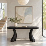Solid Wood Console Table with Sculptural Curved Legs and Live-Edge Top - Arboriswood - 10