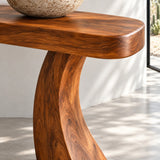Solid Wood Console Table with Sculptural Curved Legs and Live-Edge Top - Arboriswood - 4