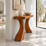 Solid Wood Console Table with Sculptural Curved Legs and Live-Edge Top - Arboriswood - 6