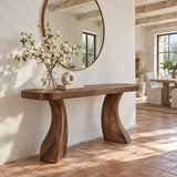 Solid Wood Console Table with Sculptural Curved Legs and Live-Edge Top - Arboriswood - 8