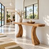Solid Wood Console Table with Sculptural Curved Legs and Live-Edge Top - Arboriswood - 9