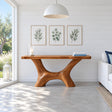Solid Wood Console Table with Wishbone Pedestal Base and Live-Edge Slab Top - Arboriswood