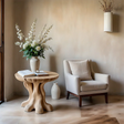 Solid Wood End Table with Round Top and Root-Inspired Pedestal Base - ArborisWood