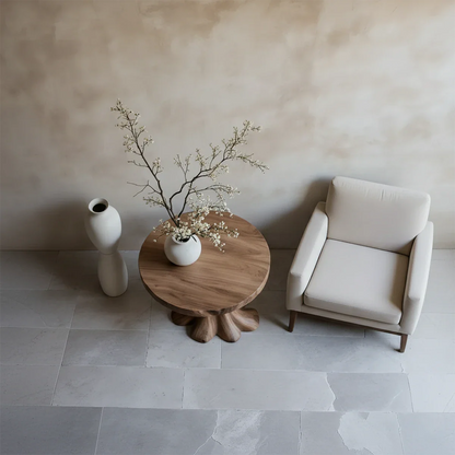 Solid Wood End Table with Round Top and Sculptural Tree-Inspired Base - ArborisWood - 5