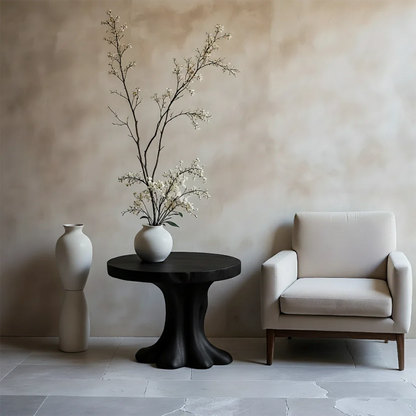Solid Wood End Table with Round Top and Sculptural Tree-Inspired Base - ArborisWood - 8