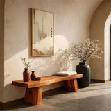 Solid Wood Entryway Bench with Block Legs Modern Hallway Seating - ArborisWood - 6