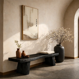 Solid Wood Entryway Bench with Block Legs Modern Hallway Seating - ArborisWood - 8