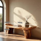 Solid Wood Entryway Bench with Lifted Edge Sculptural Leg Seating - Arboriswood - 10