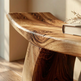 Solid Wood Entryway Bench with Lifted Edge Sculptural Leg Seating - Arboriswood - 3