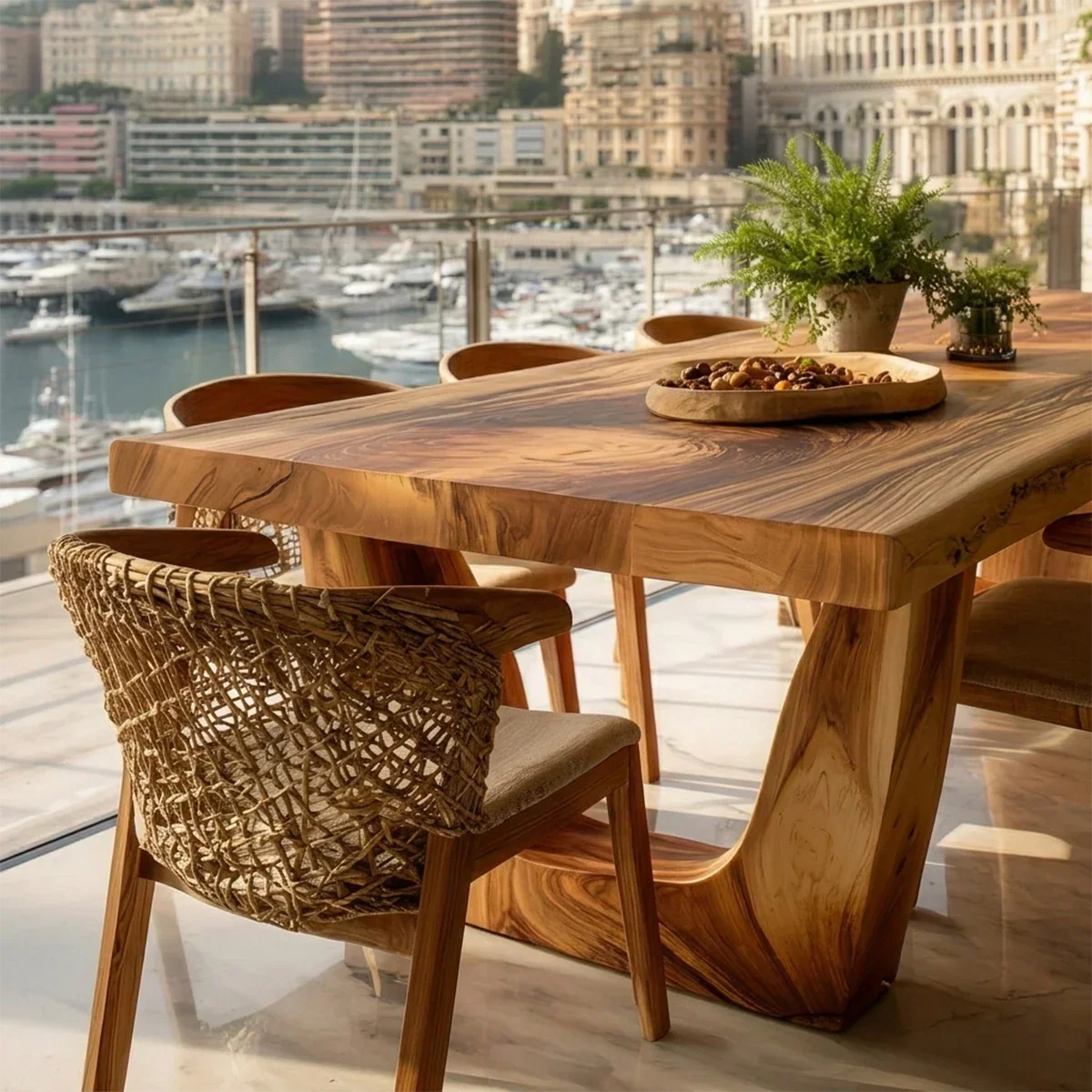 Solid Wood Live Edge Dining Table with Sculptural U-Base for Modern Interiors - ArborisWood - 3