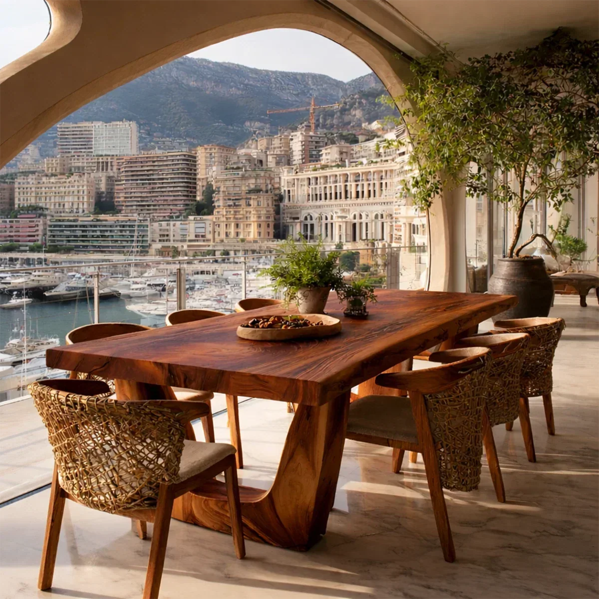 Solid Wood Live Edge Dining Table with Sculptural U-Base for Modern Interiors - ArborisWood - 5