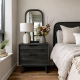 Solid Wood Nightstand with Organic Pull Two Drawer Storage Design - ArborisWood - 9