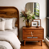 Solid Wood Nightstand with Two Drawers Classic Clean Design - ArborisWood - 10