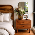 Solid Wood Nightstand with Two Drawers Classic Clean Design - ArborisWood