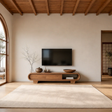 Solid Wood TV Stand with Low Profile Design and Rounded End Frame - Arboriswood - 14
