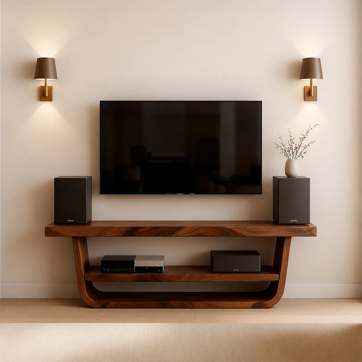 Solid Wood TV Stand with Open Frame Design and Display Shelving - ArborisWood - 13
