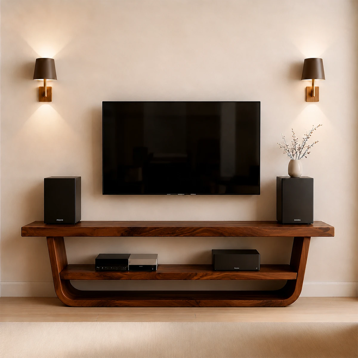 Solid Wood TV Stand with Open Frame Design and Display Shelving - ArborisWood - 15