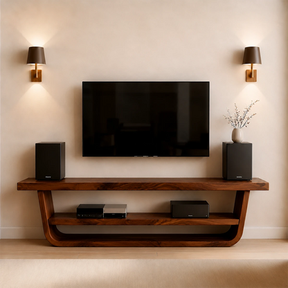 Solid Wood TV Stand with Open Frame Design and Display Shelving - ArborisWood - 15