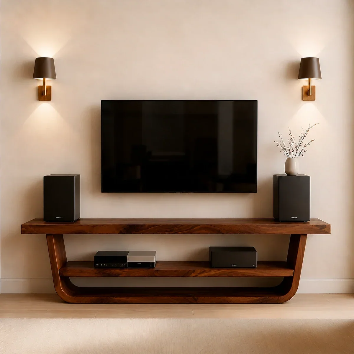 Solid Wood TV Stand with Open Frame Design and Display Shelving - Arboriswood - 15