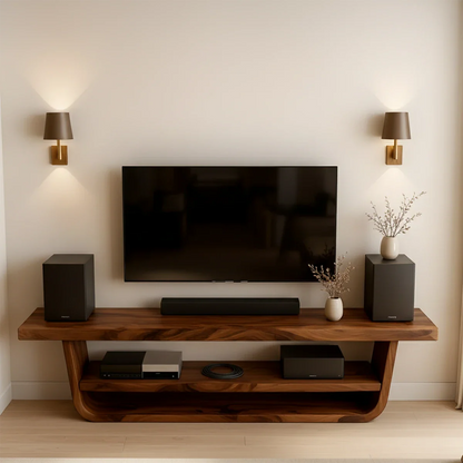 Solid Wood TV Stand with Open Frame Design and Display Shelving - ArborisWood - 6
