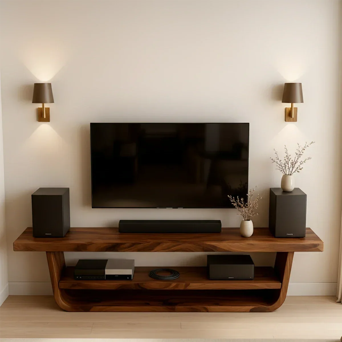 Solid Wood TV Stand with Open Frame Design and Display Shelving - Arboriswood - 6