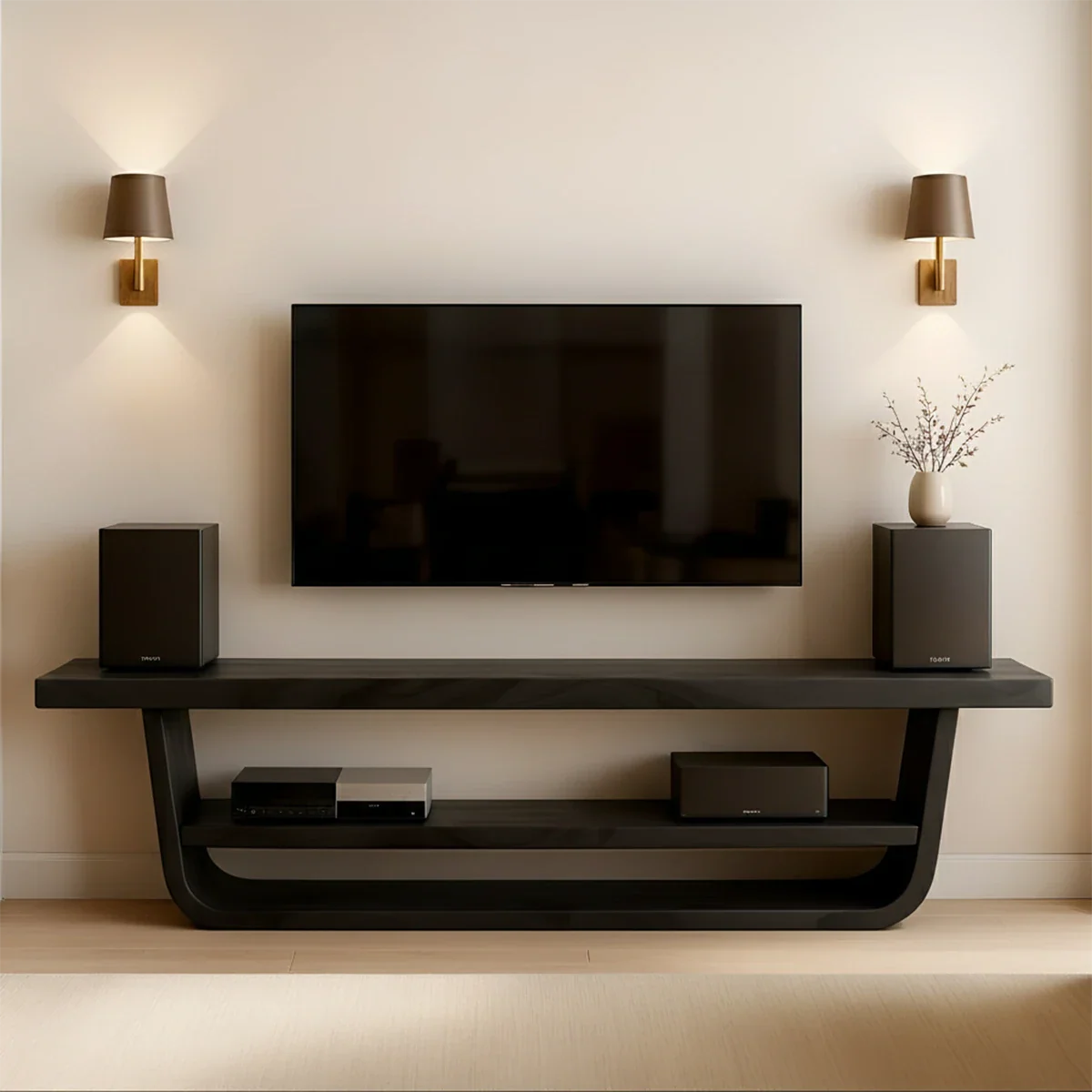 Solid Wood TV Stand with Open Frame Design and Display Shelving - ArborisWood - 9