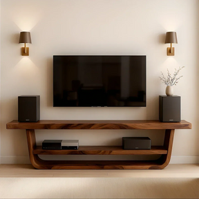 Solid Wood TV Stand with Open Frame Design and Display Shelving - Arboriswood