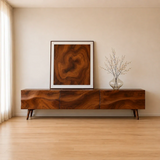Solid Wood TV Stand with Sculpted Front Panels and Storage Compartments - Arboriswood - 16
