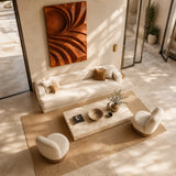 Designed with spiral and wave motifs, this wall panel adds rhythm to contemporary spaces