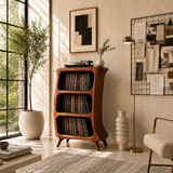 Sunlit Natural Solid Wood Vinyl Record Stand With Three Open Shelves - Arboriswood - 6