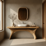 Symmetrical Sculptural Bathroom Vanity Natural Solid Wood Arched Base - Arboriswood - 14