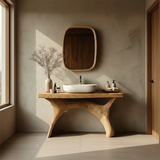 Symmetrical Sculptural Bathroom Vanity Natural Solid Wood Arched Base - Arboriswood - 3