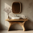 Symmetrical Sculptural Bathroom Vanity Natural Solid Wood Arched Base - Arboriswood