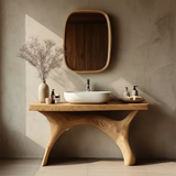 Symmetrical Sculptural Bathroom Vanity Natural Solid Wood Arched Base - Arboriswood