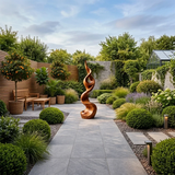 Tall Abstract Wood Sculpture with Twisted Flow Form and Sculpted Hollow Detail - ArborisWood - 2