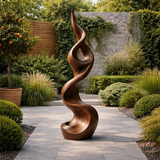Tall Abstract Wood Sculpture with Twisted Flow Form and Sculpted Hollow Detail - ArborisWood - 6