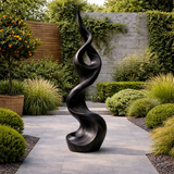 Tall Abstract Wood Sculpture with Twisted Flow Form and Sculpted Hollow Detail - ArborisWood - 8