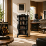 Tall Studio Natural Solid Wood Audio Storage Cabinet With Vinyl Shelves - Arboriswood - 11