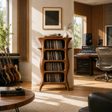 Tall Studio Natural Solid Wood Audio Storage Cabinet With Vinyl Shelves - Arboriswood - 14