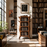 Tall Studio Natural Solid Wood Audio Storage Cabinet With Vinyl Shelves - Arboriswood - 3