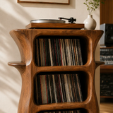 Tall Studio Natural Solid Wood Audio Storage Cabinet With Vinyl Shelves - Arboriswood - 6